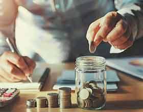 Jar full of coins