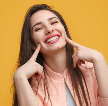 Lady smiles